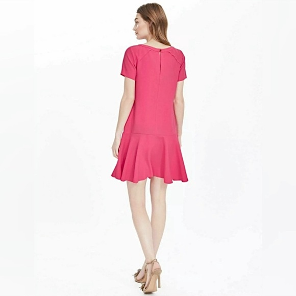 Banana Republic Fuchsia Flounce Dress Size 6 - Picture 3 of 13